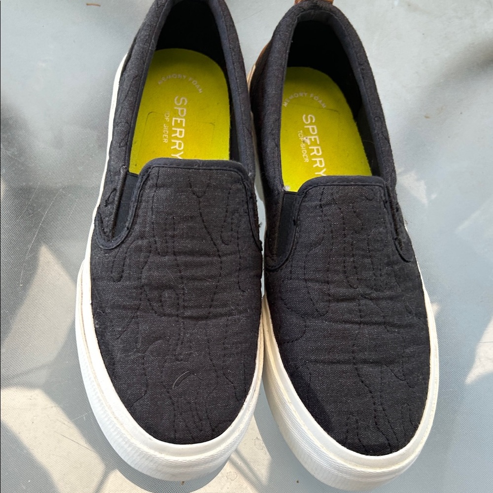 Sperry Women's Black Quilted Slip-On Sneakers